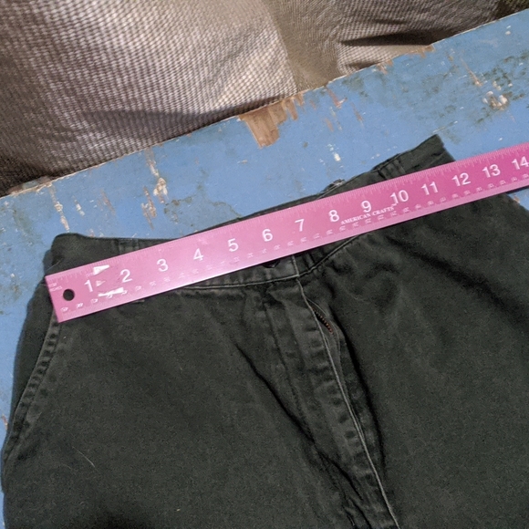 Woolrich altered highrise dark olive green pants in light denim - Picture 3 of 7